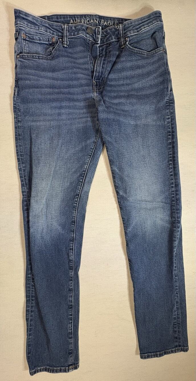 American Eagle Outfitters Airflex+ Jeans Mens 34x34 Blue Light Wash Athletic Fit